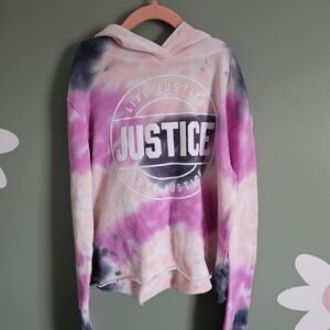 Justice Active Pink and Cream Hoodie